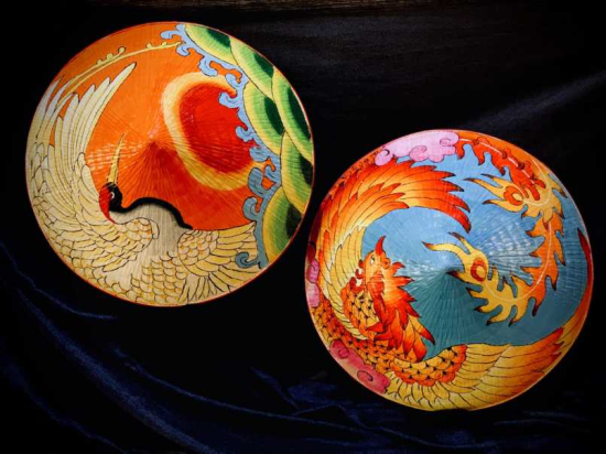 Lotus leaf Conical Hat - Hue Painting Conical Hat